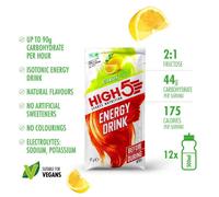 High5 Scatola Di Bevanda Energetica Monodose Agrumi 47g 12 Unità White / Red