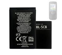 HIGHAKKU Batteria di ricambio BL-5CB 1200mAh compatibile con No-kia C1-01/C1-02/X2-05/1616/100/101/105/106/109