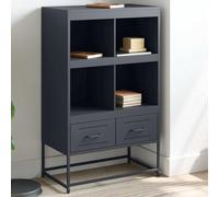 Highboard antracite, 68 x 39 x 111,5 cm, armadio in acciaio con spazio per libri e riviste, lamiera d'acciaio laminata a freddo, robusta soluzione di conservazione, elegante