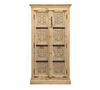 Highboard Megha In Legno Massello Intagliato 200 Cm Stile Boho