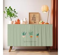 Highdi 1 Pezzo Tendina Sottolavello Cucina, Tende per Mobili da Cucina, Tenda Corta Hook Loop Autoadesiva, Antipolvere e Privacy, per Mobile Sottolavello, Scarpiera, Armadio (Verde1,H80 x W60cm)