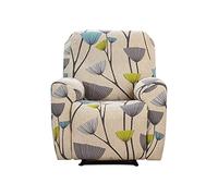 Highdi 1 Posto Copripoltrona Relax Reclinabile Completo 4-Pezzo Fodera per Poltrona Elasticizzato con Tasche, Lavabile Coprisedile Poltrona Antiscivolo Copripoltrona (Fiore a ventaglio)