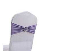 Highdi 10/20/30/50/100 Pezzi Decorazione Elastica per Matrimonio, Fascia Coprisedia con Fiocchi con Fibbia Scorrevole Fasce per Sedie per Decorazioni Matrimoni Feste (Viola,100pcs)
