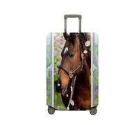 Highdi 18-32 Pulgadas Funda para Maletas, Elasticidad Funda Maleta Estampado Animal en 3D, Anti-Polvo Cubierta de Equipaje, Anti-Rasguños Funda Protectora Maletas (Cavallo,L)