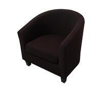 Highdi 2 Pezzi Copripoltrona 1 Posto Chesterfield Elasticizzato, Poltrona Club da Cocktail Antiscivolo Rimovibile Tub Chair Copripoltrona per Camera da Letto Bar (Tinta Unita - Marrone Scuro)