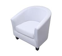 Highdi 2 Pezzi Copripoltrona 1 Posto Chesterfield Elasticizzato, Poltrona Club da Cocktail Antiscivolo Rimovibile Tub Chair Copripoltrona per Camera da Letto Bar (tinta unita - bianco)