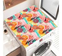 Highdi 2025 Tappetino Antiscivolo, modello 3D Copri Lavatrice Antiscivolo,Tappetino Superiore Lavatrice Universale, per Copertura Frigorifero Protezione Superiore (Arancia,60x60cm)