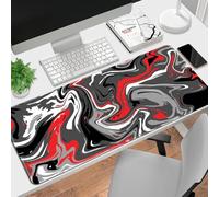 Highdi Alfombrilla Ratón XXL/XL,Abstracción Alfombrilla Gaming con Base de Goma Antideslizante,Grande Desk Mat Alfombrilla Raton,para Gamers,PC y Portátil,Protector Escritorio (500*1000*2mm,Rosso)
