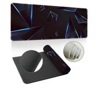 Highdi Alfombrilla Ratón XXL/XL,Geometria Alfombrilla Gaming con Base de Goma Antideslizante,Grande Desk Mat Alfombrilla Raton,para Gamers,PC y Portátil,Protector Escritorio (400 * 900 * 2mm,Blu)
