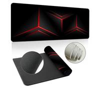 Highdi Alfombrilla Ratón XXL/XL,Geometria Alfombrilla Gaming con Base de Goma Antideslizante,Grande Desk Mat Alfombrilla Raton,para Gamers,PC y Portátil,Protector Escritorio (400 * 800 * 2mm,Rosso)