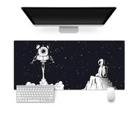 Highdi Astronauta Spaziale Tappetino per il Mouse XXL Base in Gomma Antiscivolo,Tappetino Scrivania con Base in Gomma Antiscivolo,Mouse Mat con Bordi Cuciti per Casa e Ufficio (1000*500*4mm,Spazio 3)