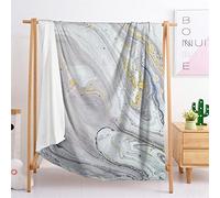 Highdi Coperta di Morbida Pile, 3D Stampa Marmo Calda e Accogliente Plaid Invernale Autunnale Divano Coperta Microfibra Pelosa, per Letto Soggiorno Bambini e Adulti (Oro Grigio,140x180cm)