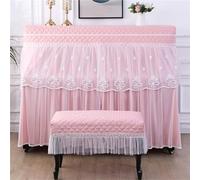 Highdi Copertura intera per PianoforteVerticale con Coprisgabello per Pianoforte, Antipolvere Copertura per Pianoforte Tastiera e Parte Superiore per Pianoforte Decorativo (155x37x120+75x35cm,Rosa)