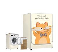 Highdi Copertura Lavatrice per Esterno Impermeabile, Resistente, Coprilavatrice Interni Antipolvere e Antimacchia con Protezione Solare (capacità L 10,5~12 kg,Gatto Pesce)