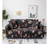 Highdi Copridivano Elasticizzato 1/2/3/4 Posti, Universale Fodere Copridivani, 3D Foglie Minimaliste Copridivani con Braccioli, Antiscivolo Sofa Protettore (Margherita,2 posti)