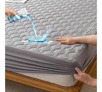 HIGHDI Coprimaterasso Singolo Impermeabile 100x200 cm, Grigio Lenzuolo con Angoli in Cotone e Microfibra Protezione, Proteggi Materasso, Traspirante, Tutto Intorno Elastico