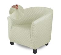 Highdi Copripoltrona 1 Posto Chesterfield Copri Poltrona Elasticizzato Moderno in Jacquard a Rombi con Braccioli Lavabile Antiscivolo per Bar Soggiorno Camera da Letto (Beige)