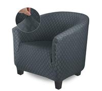 Highdi Copripoltrona 1 Posto Chesterfield Copri Poltrona Elasticizzato Moderno in Jacquard a Rombi con Braccioli Lavabile Antiscivolo per Bar Soggiorno Camera da Letto (Grigio scuro)