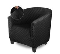 Highdi Copripoltrona 1 Posto Chesterfield Copri Poltrona Elasticizzato Moderno in Jacquard a Rombi con Braccioli Lavabile Antiscivolo per Bar Soggiorno Camera da Letto (Nero)