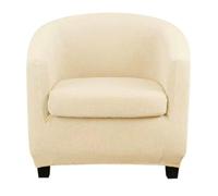 Highdi Copripoltrona 1 Posto Elasticizzato in Jacquard a Quadri (Beige)