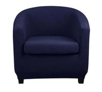 Highdi Copripoltrona 1 Posto Elasticizzato in Jacquard a Quadri (Blu navy)