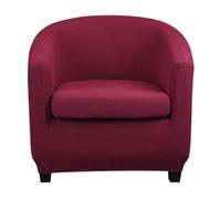 Highdi Copripoltrona 1 Posto Elasticizzato in Jacquard a Quadri (Bordeaux)