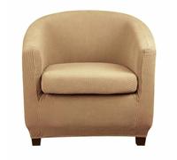Highdi Copripoltrona 1 Posto Elasticizzato in Jacquard a Quadri (Kaki)