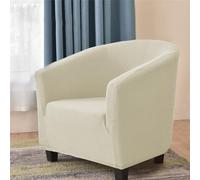 Highdi Copripoltrona 1 Posto Elasticizzato Poltrona Da Cocktail Chesterfield Jacquard Tinta Unita Fodera Universale Lavabile Sedia Da Club per Bar Soggiorno Camera da Letto (Beige)