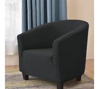 Highdi Copripoltrona 1 Posto Elasticizzato Poltrona Da Cocktail Chesterfield Jacquard Tinta Unita Fodera Universale Lavabile Sedia Da Club per Bar Soggiorno Camera da Letto (Nero)