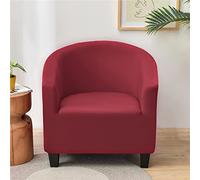 Highdi Copripoltrona 1 Posto Elasticizzato Tinta Unita Chesterfield, Fodere Copripoltrona da Cocktail Universale Lavabile Rimovibile Fodera per Poltrona per Hotel Salotto (Rosso)