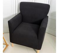 Highdi Copripoltrona con Braccioli in Tessuto Jacquard Elasticizzato, Copridivano 1 Posto Fodere per Poltrona Antiscivolo Antimacchia per Bar Soggiorno Camera da Letto Club (Nero)