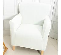 Highdi Copripoltrona con Braccioli in Tessuto Jacquard Elasticizzato, Copridivano 1 Posto Fodere per Poltrona Antiscivolo Antimacchia per Bar Soggiorno Camera da Letto Club (Bianco)