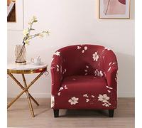 Highdi Copripoltrona Elasticizzato 1 Posto Chesterfield, Poltrona da Club Copridivano Stampati Universale Lavabile Rimovibile per Bar Soggiorno Camera da Letto Reception (Fiore Rosso)