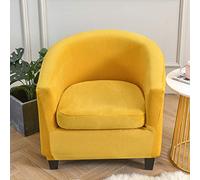 Highdi Copripoltrona in Velluto Elasticizzato Chesterfield 1 Posto, Copridivano Universale Lavabile Rimovibile AntiGraffio per Bar Soggiorno Camera da Letto Reception (Giallo)
