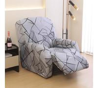 Highdi Copripoltrona Relax Reclinabile Elettrica Universale 4 Pezzi, Copripoltrona Reclinabile 1 Posto Elasticizzato Stampa Moderna Fodera per Poltrona Relax Antiscivolo Lavabile (Semplice)
