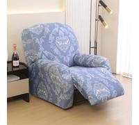 Highdi Copripoltrona Relax Reclinabile Elettrica Universale 4 Pezzi, Fodera per Poltrona Elasticizzato 1 Posto Stampa Floreale in Morbido Spandex Antiscivolo Lavabile Rimovibile (Blu)