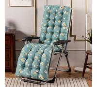 Highdi Cuscino per Sedia a Sdraio da Giardino, Cuscino di Ricambio per Lettino Prendisole Esterno, Imbottito Morbido Spesso per Poltrona Sdraio Relax Sedie Pieghevole (Floreale Verde,48x155cm)