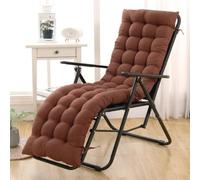 Highdi Cuscino per Sedia a Sdraio da Giardino Cuscino per Lettino Prendisole Esterno, Imbottito di Ricambio Morbido Spesso con Lacci per Poltrona Sdraio Relax Sedie Pieghevole (Marrone,48x155cm)