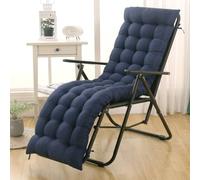 Highdi Cuscino per Sedia a Sdraio da Giardino Cuscino per Lettino Prendisole Esterno, Imbottito di Ricambio Morbido Spesso con Lacci per Poltrona Sdraio Relax Sedie Pieghevole (Blu Navy,40x110cm)