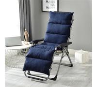 Highdi Cuscino per Sedia a Sdraio da Giardino Esterno, 12cm Addensare Cuscino Imbottito per Lettino Prendisole Poltrona Sdraio Relax Sedie Pieghevole, Tinta unita Moderno (Blu scuro,175x50cm)