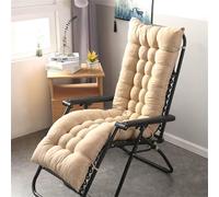 Highdi Cuscino per Sedia a Sdraio da Giardino Esterno, Addensare Cuscino Imbottito per Lettino Prendisole Poltrona Sdraio Relax Sedie Pieghevole, Interni ed Esterni (Beige,110x40cm)