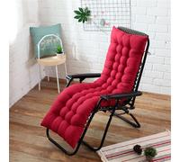 Highdi Cuscino per Sedia a Sdraio da Giardino Esterno, Addensare Cuscino Imbottito per Lettino Prendisole Poltrona Sdraio Relax Sedie Pieghevole, Interni ed Esterni (Rosso,170x50cm)
