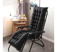 Highdi Cuscino per Sedia a Sdraio da Giardino Esterno, Addensare Cuscino Imbottito per Lettino Prendisole Poltrona Sdraio Relax Sedie Pieghevole, Interni ed Esterni (Nero,170x50cm)