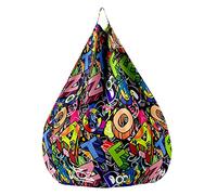 Highdi Graffiti Pouf Poltrona Sacco, Bambini e Adulti Beanbag Fodera per Sacco di Fagioli per Decorazione della Soggiorno Camera Giardino Salotto Balcone Senza Ripieno (Lettera,100 * 120cm)