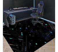 Highdi Grande Tappeto Sedia Ufficio, 3D Modelli Fantastici Antiscivolo Tappeto per Sedia con Ruote Antigraffio Tappetino Protettivo del Pavimento per Parquet e Pavimenti (Nero Aurora,100x160cm)