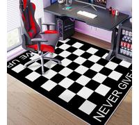 Highdi Grande Tappeto Sedia Ufficio, Modelli Fantastici Antiscivolo Tappeto per Sedia con Ruote Antigraffio Tappetino Protettivo del Pavimento per Parquet e Pavimenti (Scacchiera,80x160cm)