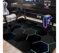 Highdi Grande Tappeto Sedia Ufficio, Modelli Fantastici Antiscivolo Tappeto per Sedia con Ruote Antigraffio Tappetino Protettivo del Pavimento per Parquet e Pavimenti (Esagono,120x160cm)