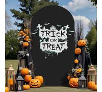 Highdi Halloween Tessuto per Sfondo ad Arco, Sfondo ad Arco per Allestimenti in Tessuto Elastico per Tema di Halloween, Festa di Decorare (Trick or Treat 3,5FT)