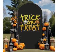 Highdi Halloween Tessuto per Sfondo ad Arco, Sfondo ad Arco per Allestimenti in Tessuto Elastico per Tema di Halloween, Festa di Decorare (Trick or Treat 2,6FT)