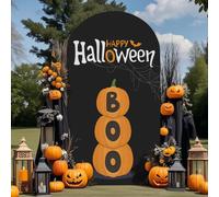 Highdi Halloween Tessuto per Sfondo ad Arco, Sfondo ad Arco per Allestimenti in Tessuto Elastico per Tema di Halloween, Festa di Decorare (Trick or Treat 8,4FT)